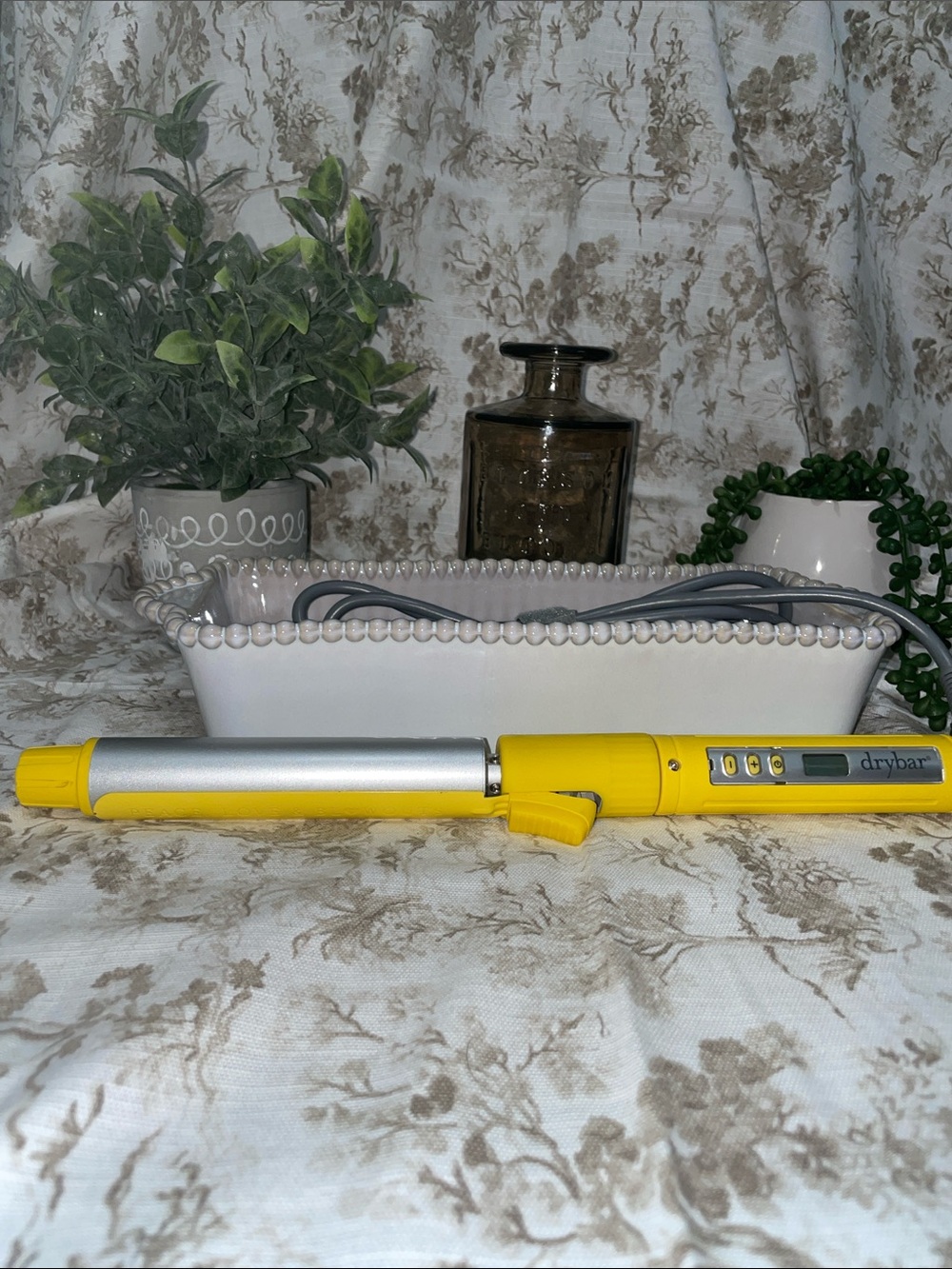 Drybar Yellow Curling Iron with Silver Barrel